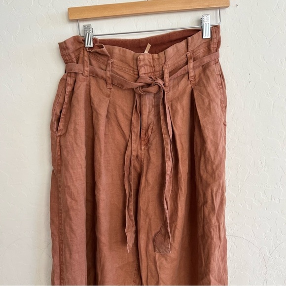 Free People Belted Rust Wide Leg Pant - Picture 5 of 8